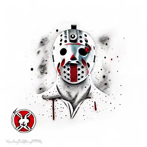 Friday the 13th, Jason voorhees, knife, blood spatter tattoo design idea