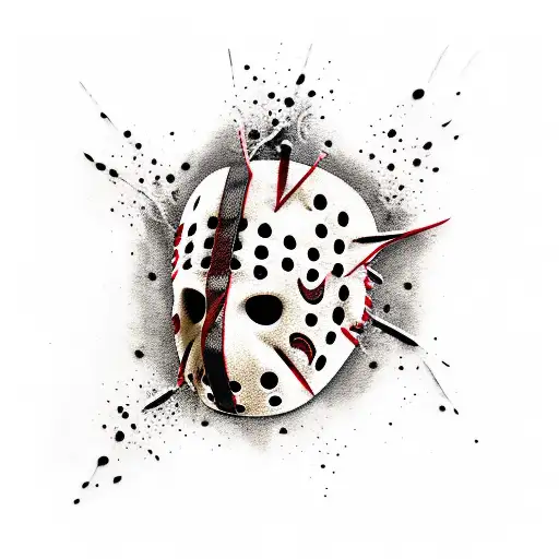 Friday the 13th, Jason voorhees, blood spatter tattoo design idea