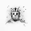 Friday the 13th, Jason voorhees, knife, blood spatter tattoo design idea