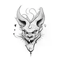 Game character in blackwork style tattoo design idea