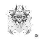 Game character in blackwork style tattoo design idea