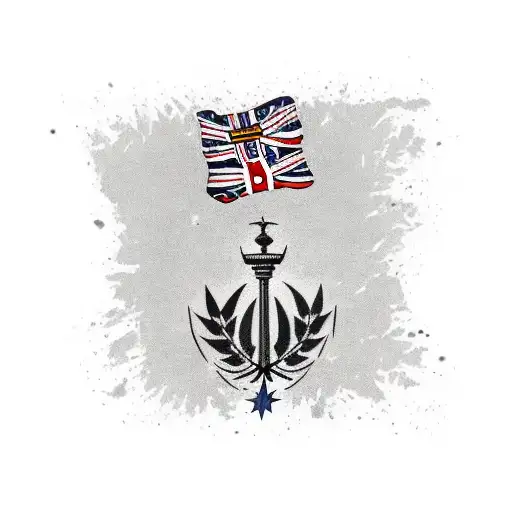 New Zealand flag with Italian flag with American Flag tattoo design idea