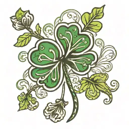 irish style shamrock tattoo design idea