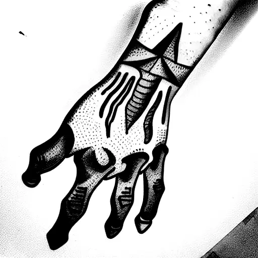 skeleton hand tattoo design idea