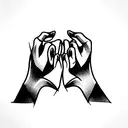 two hands holding each other, one of them is shaped like a skull  tattoo design idea