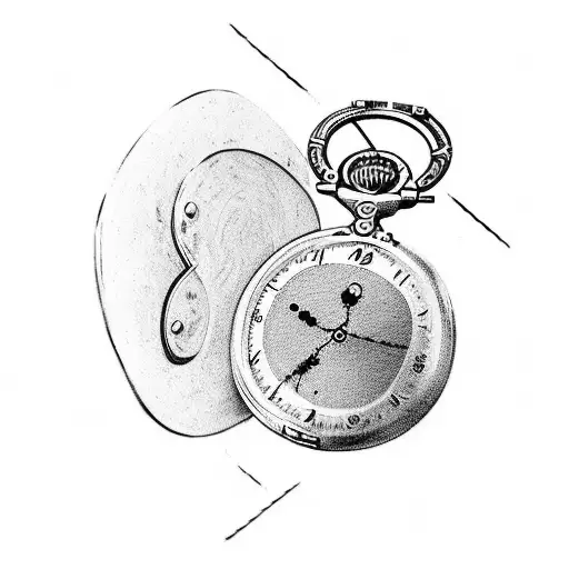 pocket watch with kids name and birthdate  tattoo design idea
