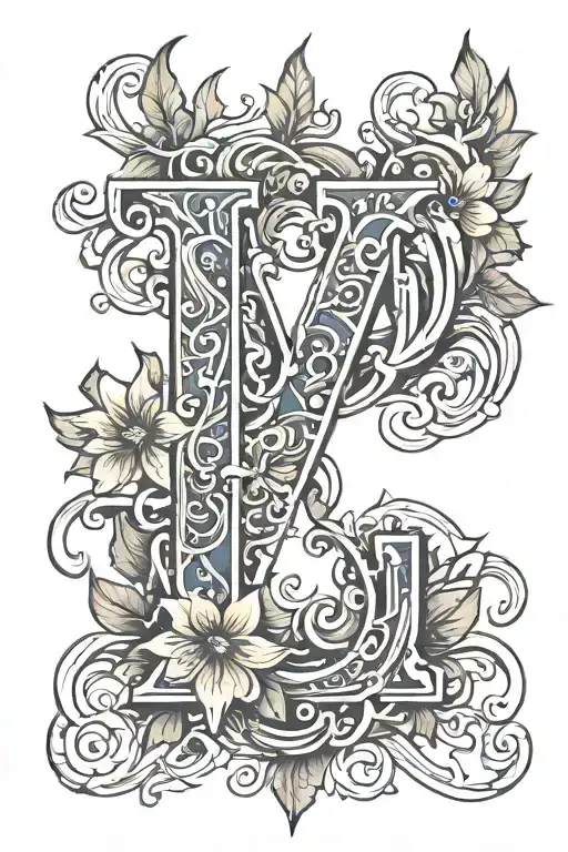 Letter M L C H childrin tattoo design idea