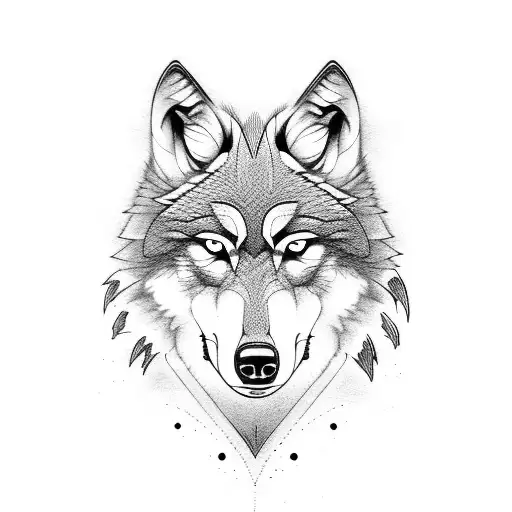 wolf and crow tattoo design idea