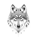 wolf and crow tattoo design idea