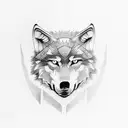 wolf and crow tattoo design idea