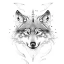 wolf and crow tattoo design idea