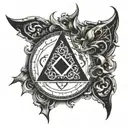 Veles symbol black ink tattoo design idea