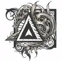 Veles symbol black ink tattoo design idea