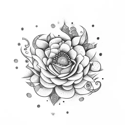 raminho com varias flores de diferentes tipos com folhas e duas borboletas tattoo design idea