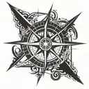 nautical compass tattoo design idea