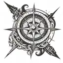 nautical compass tattoo design idea