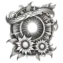 sun rays tattoo design idea