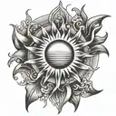 sun rays tattoo design idea