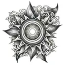 sun rays tattoo design idea