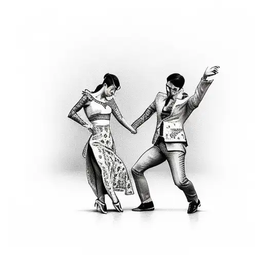 Dancing couple tattoo design idea