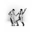 Dancing couple tattoo design idea