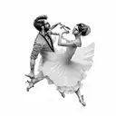 Dancing couple tattoo design idea
