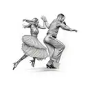 Dancing couple tattoo design idea
