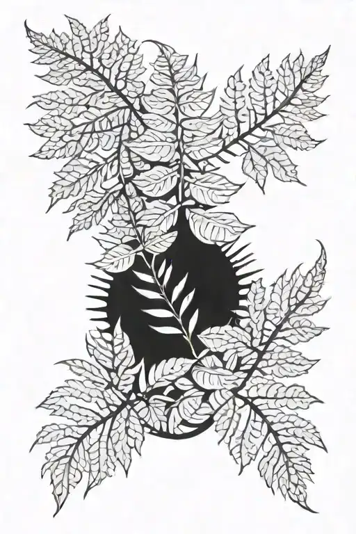 sword fern wrapping tattoo design idea