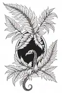 sword fern wrapping tattoo design idea