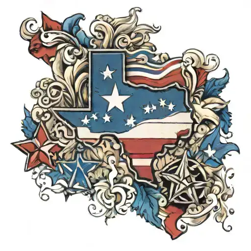 Texas patriotic tattoo design idea