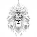 eagle wings, lion, forest tattoo design idea