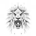 eagle wings, lion, forest tattoo design idea