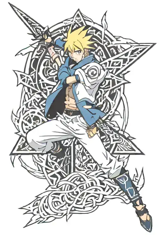 Minato Namikaze Kunai tattoo design idea