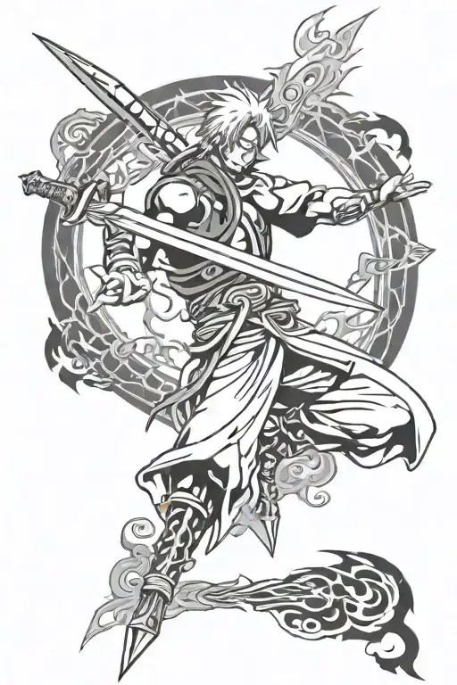 minato namikaze's flying thunder god kunai tattoo design idea