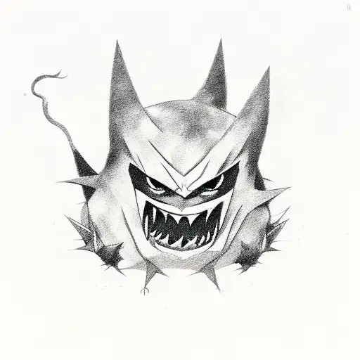 Gengar, haunter, and ghastly  Pokémon  tattoo design idea