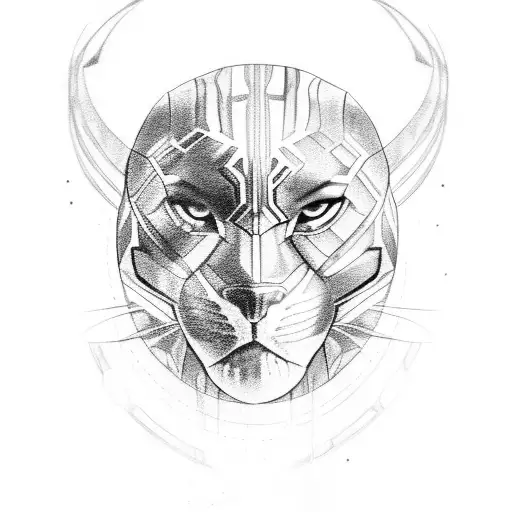 angry black panther tattoo design idea