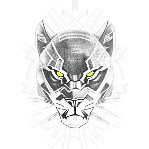 angry black panther tattoo design idea
