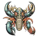 lobster and ram skull tattoo design idea