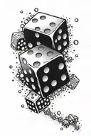 Dice rolling tattoo design idea