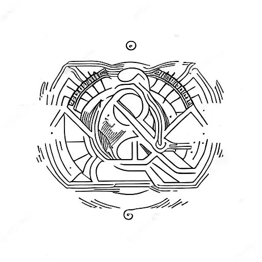 Dos letras Y entrelazadas y una letra M debajo tattoo design idea