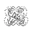 Dos letras Y entrelazadas y una letra M debajo tattoo design idea