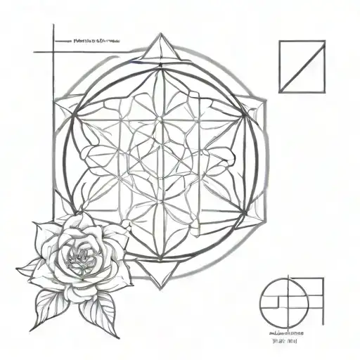Symmetrical mandala with a Flower of Life, using thin black lines for a balanced, minimalist look. tattoo design idea