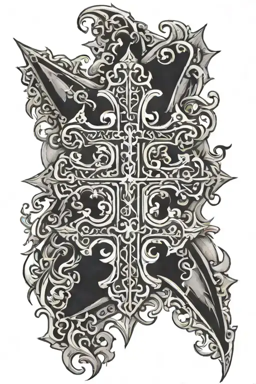 crusader cross tattoo design idea