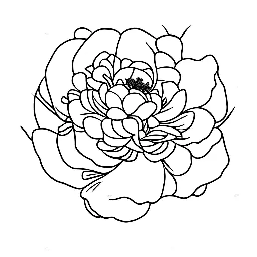 a bouquet of a moss rose, canterberry bell, azalea, yarrow, and prunus mume tattoo design idea