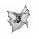 3 black bats flying up tattoo design idea