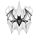 3 black bats flying up tattoo design idea