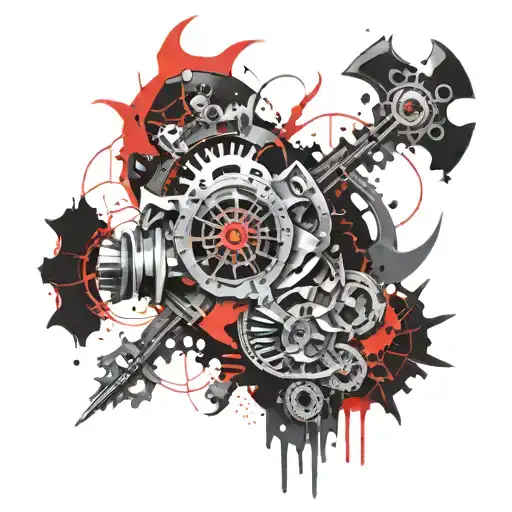 ornamental biomechanical abstract black vertebrae tattoo design idea