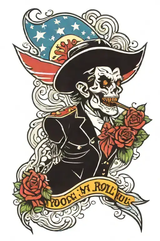 rock n roll tattoo design idea