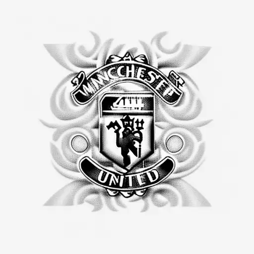 Manchester United , Munich air crash and flowers  tattoo design idea