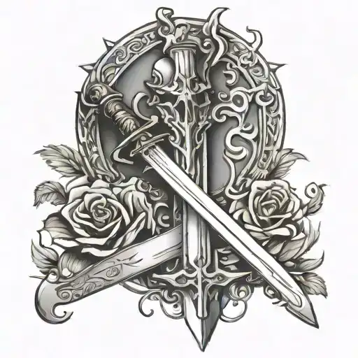 sword with cross in it  tattoo design idea